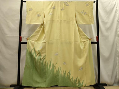 平和屋着物■訪問着　刺繍　舞花文　金糸　正絹　逸品　AABG1194sx