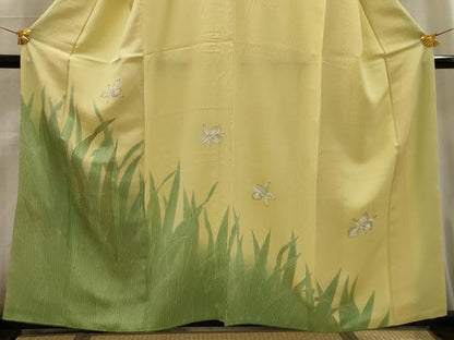 平和屋着物■訪問着　刺繍　舞花文　金糸　正絹　逸品　AABG1194sx