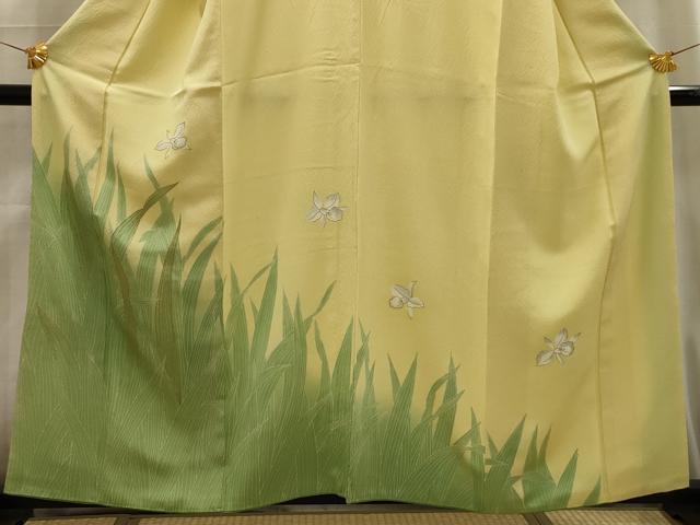 平和屋着物■訪問着　刺繍　舞花文　金糸　正絹　逸品　AABG1194sx