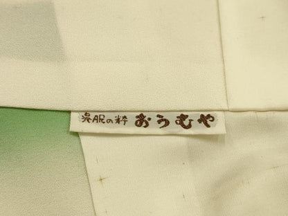 平和屋着物■訪問着　刺繍　舞花文　金糸　正絹　逸品　AABG1194sx