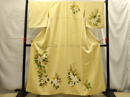 平和屋着物■訪問着　草花文　正絹　逸品　AABG1195sx