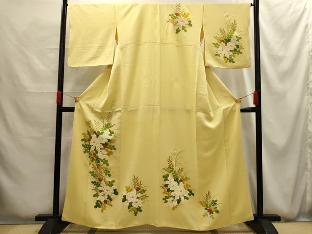 平和屋着物■訪問着　草花文　正絹　逸品　AABG1195sx