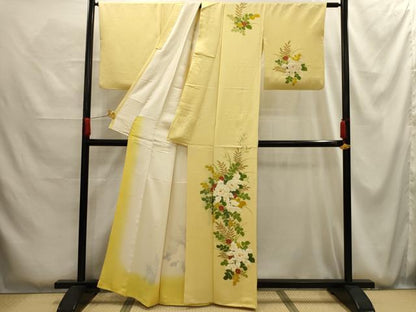 平和屋着物■訪問着　草花文　正絹　逸品　AABG1195sx