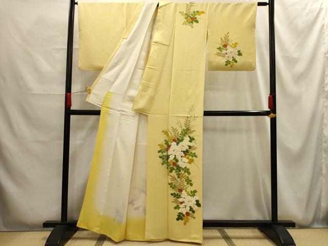 平和屋着物■訪問着　草花文　正絹　逸品　AABG1195sx