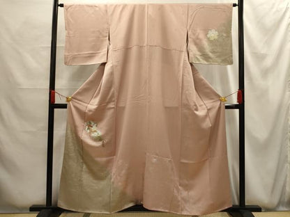 平和屋着物■訪問着　刺繍　雪輪花文　暈し染め　金糸　金銀彩　正絹　逸品　AABG1201sx