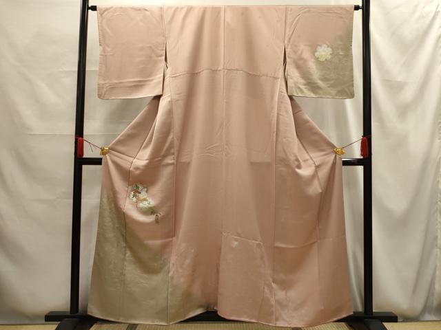 平和屋着物■訪問着　刺繍　雪輪花文　暈し染め　金糸　金銀彩　正絹　逸品　AABG1201sx