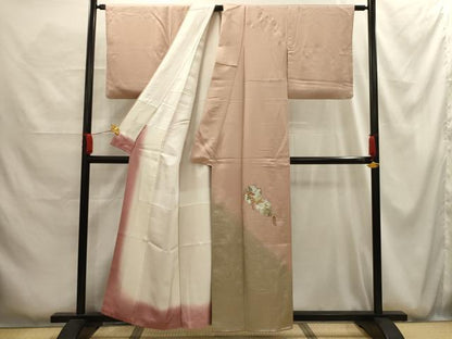平和屋着物■訪問着　刺繍　雪輪花文　暈し染め　金糸　金銀彩　正絹　逸品　AABG1201sx