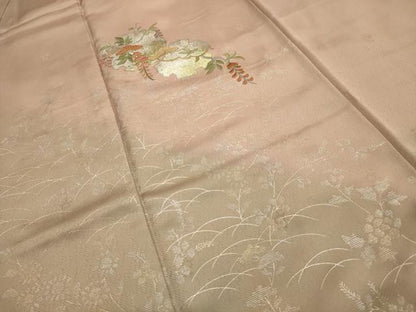 平和屋着物■訪問着　刺繍　雪輪花文　暈し染め　金糸　金銀彩　正絹　逸品　AABG1201sx