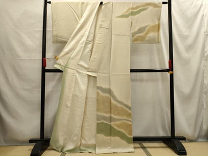 平和屋着物■訪問着　霞文　暈し染め　正絹　逸品　AABG1206sx