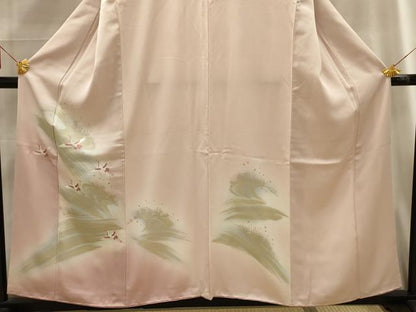 平和屋着物■訪問着　刺繍　飛鶴文　暈し染め　三越扱い　正絹　逸品　AABG1209sx