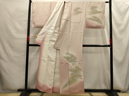 平和屋着物■訪問着　刺繍　飛鶴文　暈し染め　三越扱い　正絹　逸品　AABG1209sx