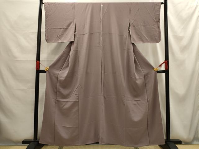 平和屋着物■上質な色無地　紋意匠　梅鼠色　正絹　逸品　AABG1210sx