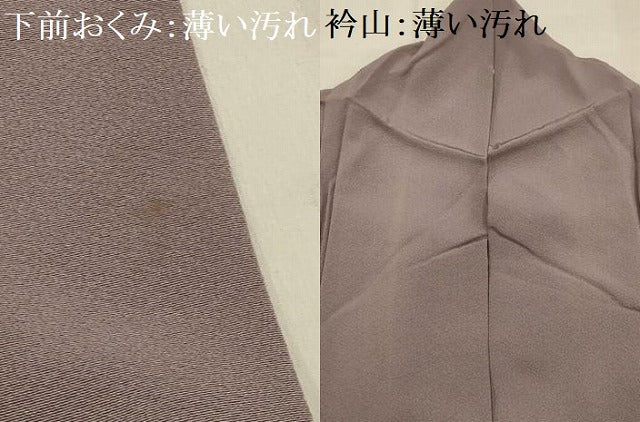 平和屋着物■上質な色無地　紋意匠　梅鼠色　正絹　逸品　AABG1210sx