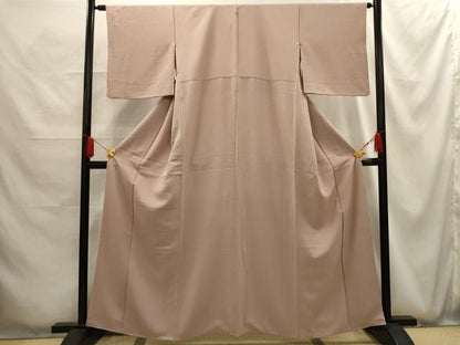 平和屋着物■上質な色無地　菊地紋　薄柿色　正絹　逸品　AABG1213sx