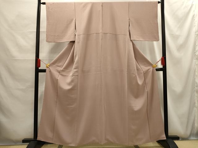 平和屋着物■上質な色無地　菊地紋　薄柿色　正絹　逸品　AABG1213sx