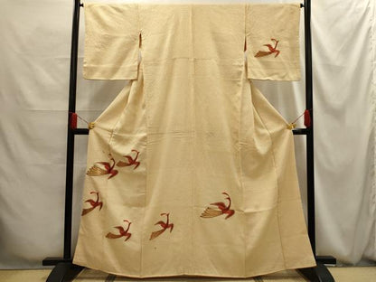 平和屋着物■訪問着　駒刺繍　絞り　飛鳥文　正絹　逸品　AABG1221sx