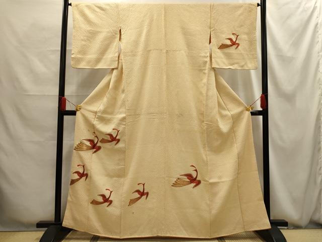 平和屋着物■訪問着　駒刺繍　絞り　飛鳥文　正絹　逸品　AABG1221sx