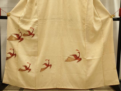平和屋着物■訪問着　駒刺繍　絞り　飛鳥文　正絹　逸品　AABG1221sx