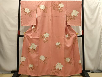 平和屋着物■訪問着　枝花文　正絹　逸品　AABG1237sx