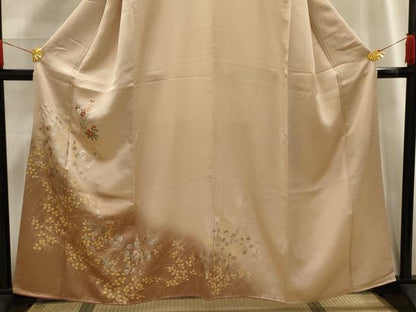 平和屋着物■訪問着 刺繍 花籠文 暈し染め 金糸 金銀彩 正絹 逸品 AABG1243sx