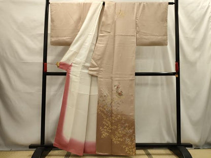 平和屋着物■訪問着 刺繍 花籠文 暈し染め 金糸 金銀彩 正絹 逸品 AABG1243sx