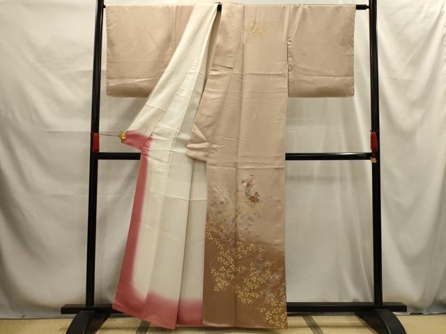 平和屋着物■訪問着 刺繍 花籠文 暈し染め 金糸 金銀彩 正絹 逸品 AABG1243sx