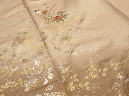 平和屋着物■訪問着 刺繍 花籠文 暈し染め 金糸 金銀彩 正絹 逸品 AABG1243sx