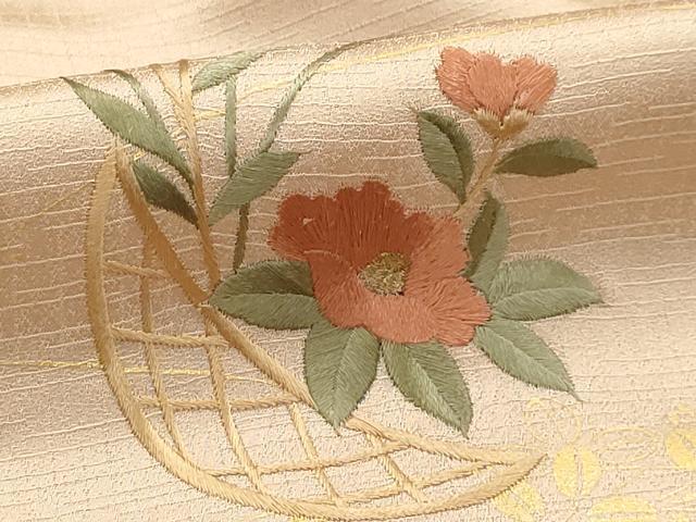 平和屋着物■訪問着 刺繍 花籠文 暈し染め 金糸 金銀彩 正絹 逸品 AABG1243sx