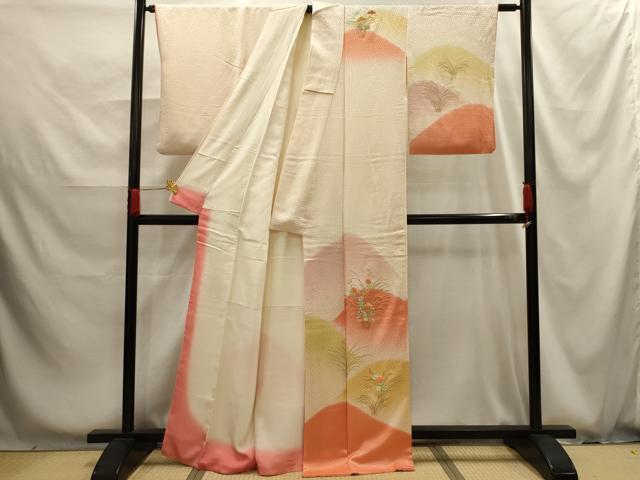 平和屋着物■訪問着　重山花文　暈し染め　金彩　正絹　逸品　AABG1244sx