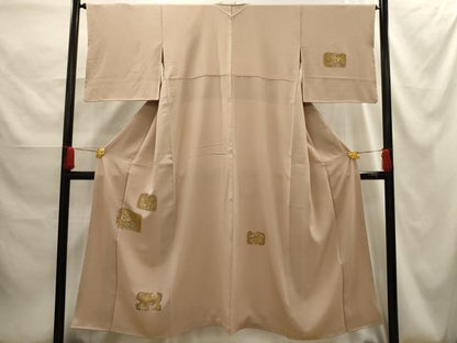 平和屋着物■訪問着　色紙草花文　金彩　正絹　逸品　AABG1247sx