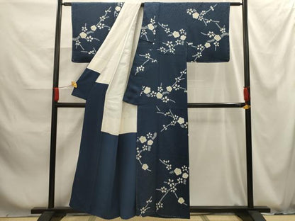 平和屋着物■上質な小紋　総絞り　枝梅文　正絹　逸品　AABG1257sx