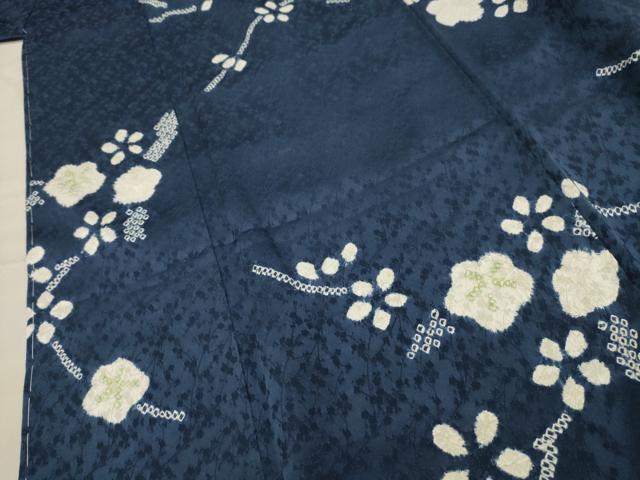 平和屋着物■上質な小紋　総絞り　枝梅文　正絹　逸品　AABG1257sx