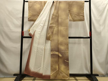 平和屋着物■訪問着　流水草花文　暈し染め　正絹　逸品　AABG1269sx