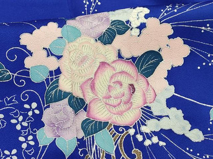 平和屋着物■訪問着 草花文 金銀彩 正絹 逸品 AABG1271sx