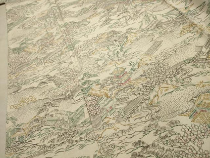 平和屋着物■上質な小紋　風景文　正絹　逸品　AABG1272sx