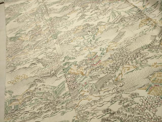 平和屋着物■上質な小紋　風景文　正絹　逸品　AABG1272sx