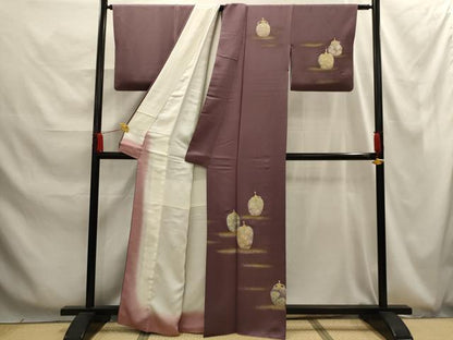 平和屋着物■訪問着　仕覆文　暈し染め　金銀彩　正絹　逸品　AABG1273sx