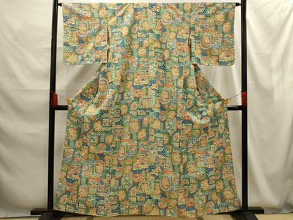 平和屋着物■上質な小紋　風景文　正絹　逸品　AABG1277sx
