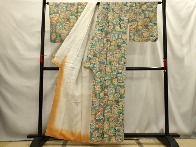 平和屋着物■上質な小紋　風景文　正絹　逸品　AABG1277sx