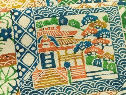 平和屋着物■上質な小紋　風景文　正絹　逸品　AABG1277sx