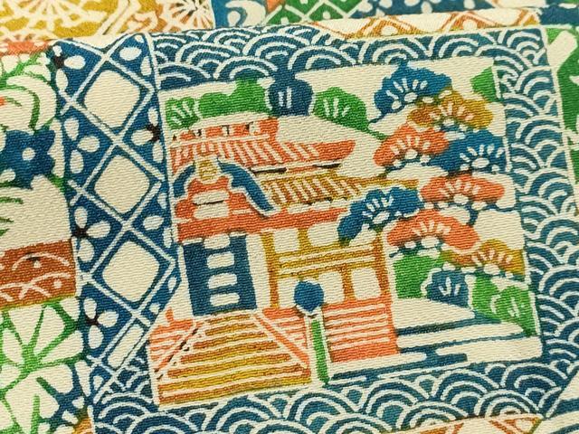 平和屋着物■上質な小紋　風景文　正絹　逸品　AABG1277sx