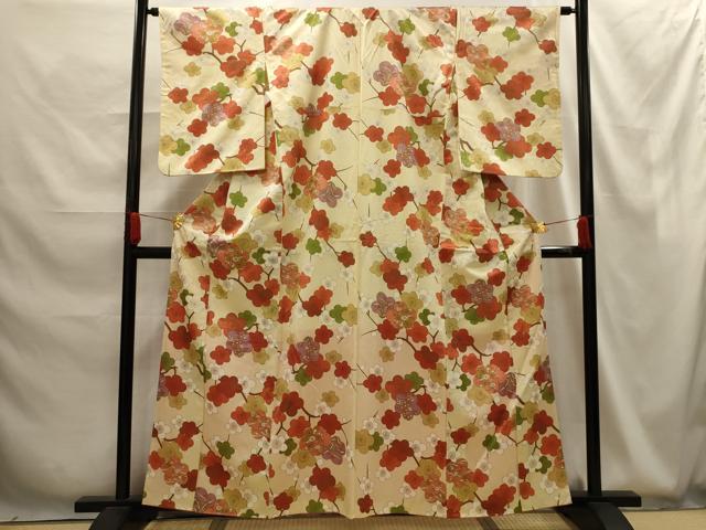 平和屋着物■上質な小紋　枝梅文　金彩　正絹　逸品　AABG1280sx