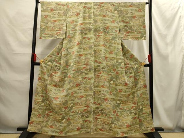 平和屋着物■上質な小紋　人物風景文　正絹　逸品　AABG1284sx