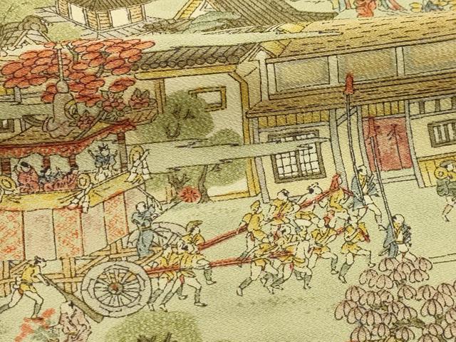 平和屋着物■上質な小紋　人物風景文　正絹　逸品　AABG1284sx