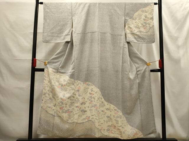 平和屋着物■訪問着　松竹梅風景文　正絹　逸品　AABG1288sx