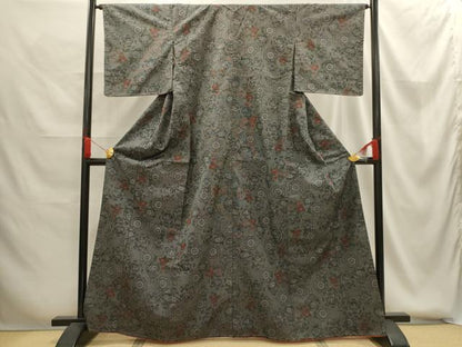 平和屋着物■上質な紬 飾花文 正絹 逸品 AABG1294sx