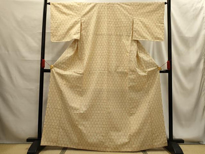 平和屋着物■上質な紬 亀甲文 正絹 逸品 AABG1296sx