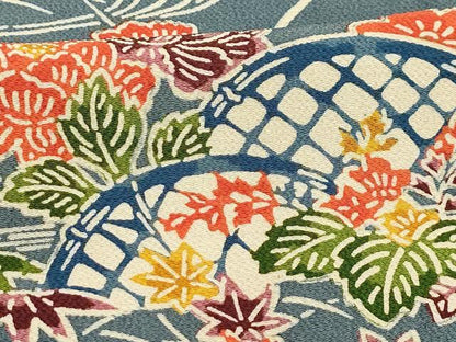 平和屋着物■上質な小紋　型染め　松竹梅流水花籬文　正絹　逸品　AABG1300sx