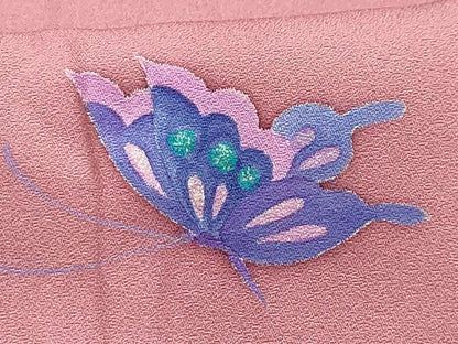 平和屋着物■訪問着　花蝶文　暈し染め　金彩　正絹　逸品　AABG1305sx