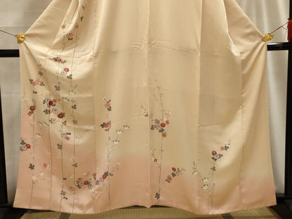 平和屋着物■訪問着　刺繍　枝花文　暈し染め　金糸　金彩　正絹　逸品　AABG1313sx